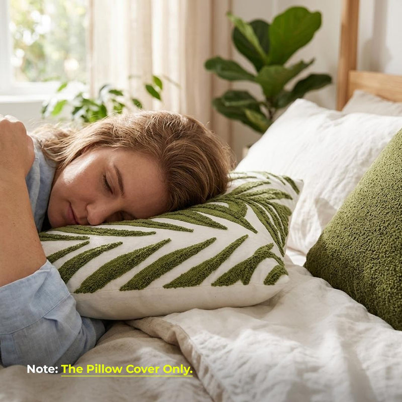 Anypillow Green Palm Leaves Embroidered Pillowcase Decorative Cushion Cover (Copy)