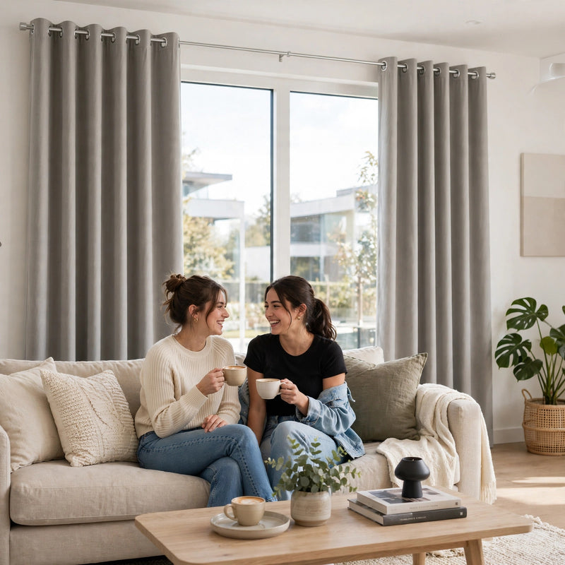 Anydrape Light Gray Velvet Blackout Curtains – High‑Quality Modern Luxury Drapes for Living Room, Bedroom & Dining Windows