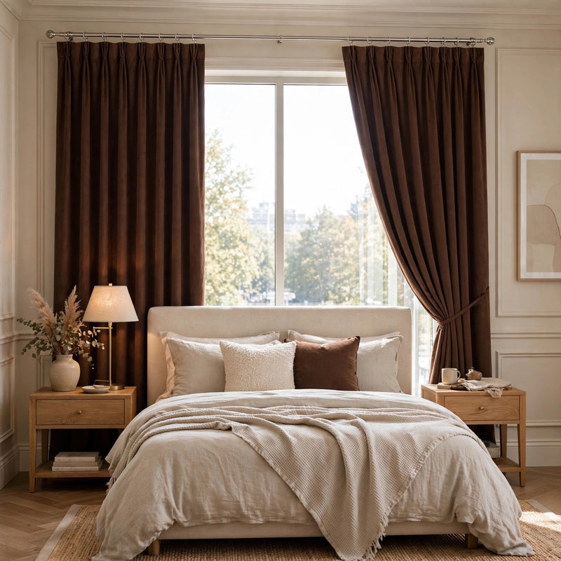 Anydrape Chocolate Velvet Blackout Curtains – High‑Quality Modern Luxury Drapes for Living Room, Bedroom & Dining Windows