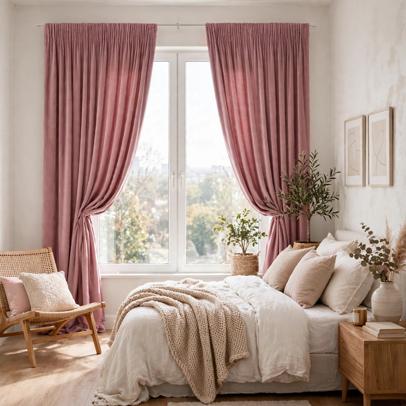 Anydrape Dark Peach Velvet Blackout Curtains – High‑Quality Modern Luxury Drapes for Living Room, Bedroom & Dining Windows