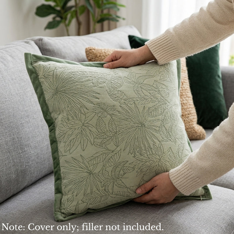Anypillow Tropical Leaf Plush Cushion Cover – Soft Throw Pillowcase for Sofa & Bed