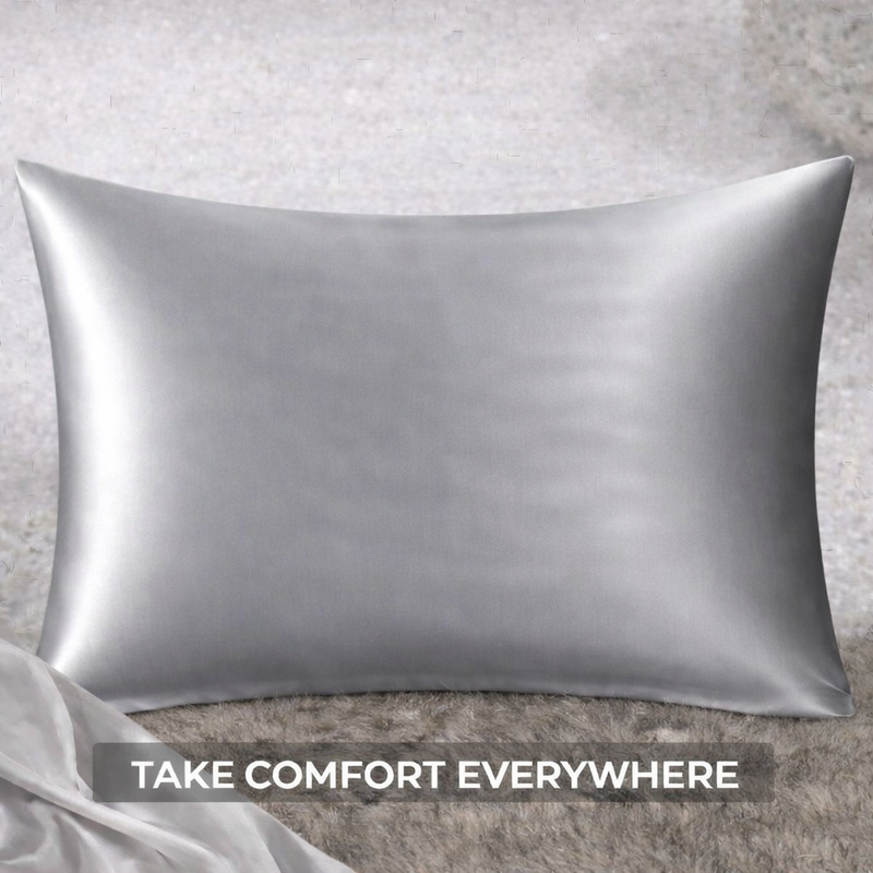 ANYHOUZ Pillowcase 50x75cm Light Gray Natural Mulberry Silk For Comfortable And Relaxing Home Bed