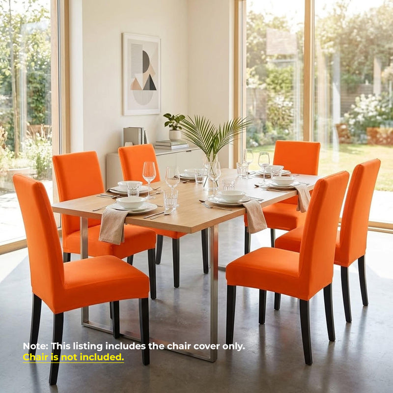 Anyseat Plain Orange Chair Cover – Elastic Slipcover with Anti‑Dirt Protection for Dining Room, Kitchen, Wedding, Hotel, Banquet & Restaurant