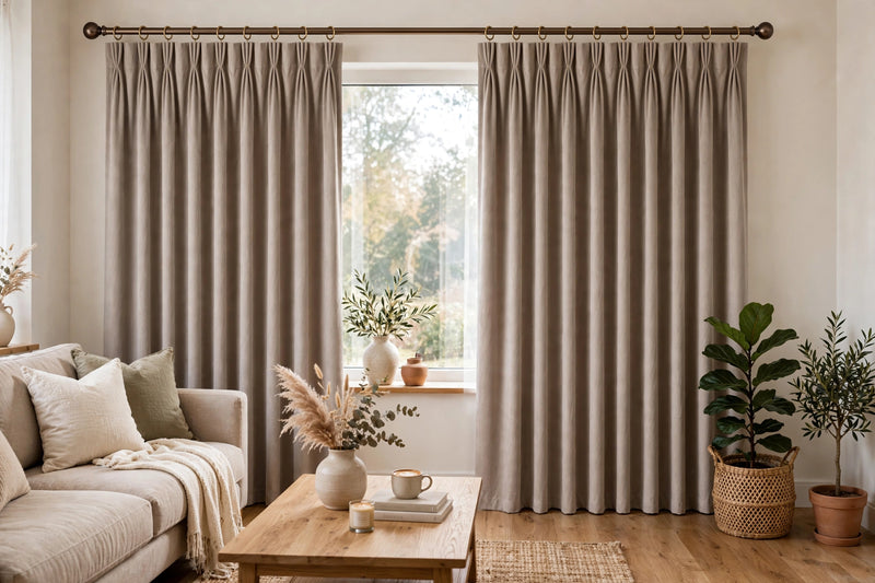 Anydrape Khaki Velvet Blackout Curtains – High‑Quality Modern Luxury Drapes for Living Room, Bedroom & Dining Windows