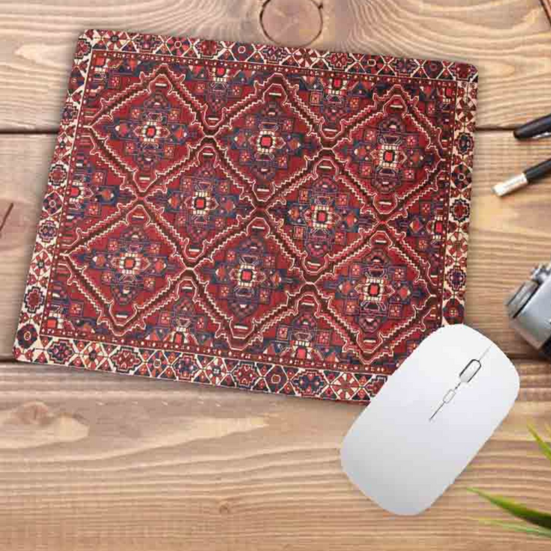 ANYMOB Mouse Pad Brown 22X18CM Persian Tribal Carpet Computer Office Desk Non-Slip Mat