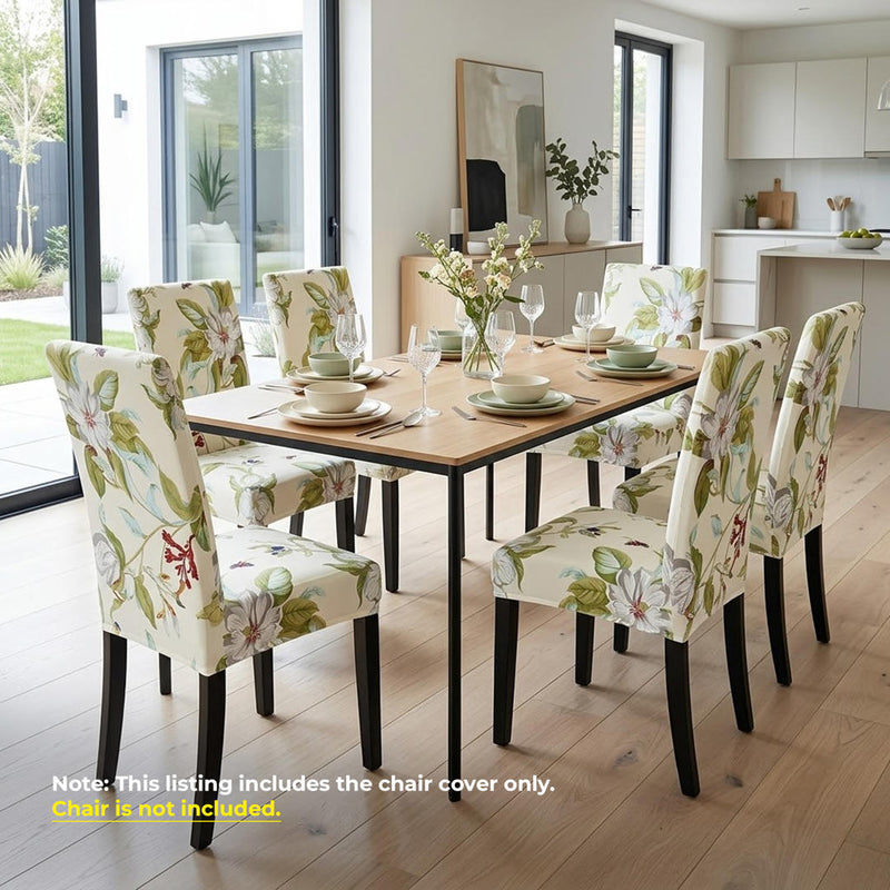 Anyseat Floral Design Chair Cover – Elastic Slipcover with Anti‑Dirt Protection for Dining Room, Kitchen, Wedding, Hotel, Banquet & Restaurant