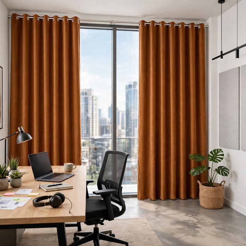 Anydrape Umber Velvet Blackout Curtains – High‑Quality Modern Luxury Drapes for Living Room, Bedroom & Dining Windows