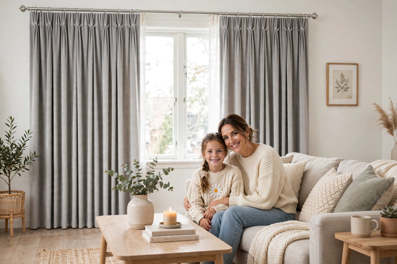 Anydrape Gray Velvet Blackout Curtains – High‑Quality Modern Luxury Drapes for Living Room, Bedroom & Dining Windows