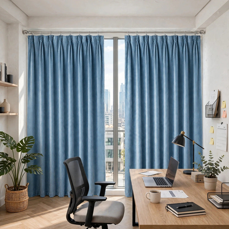 Anydrape Light Blue Velvet Blackout Curtains – High‑Quality Modern Luxury Drapes for Living Room, Bedroom & Dining Windows