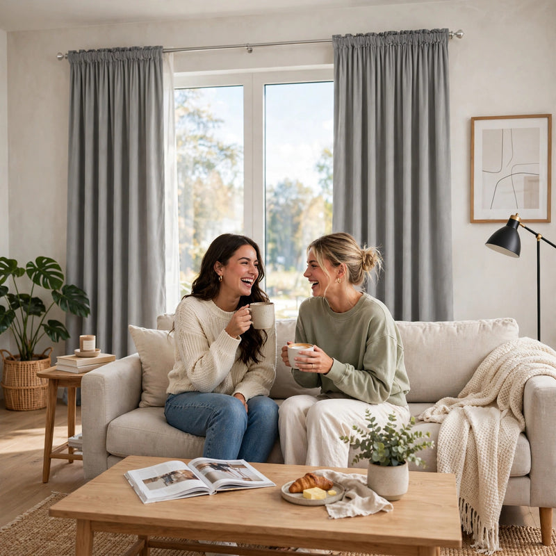 Anydrape Light Gray Velvet Blackout Curtains – High‑Quality Modern Luxury Drapes for Living Room, Bedroom & Dining Windows