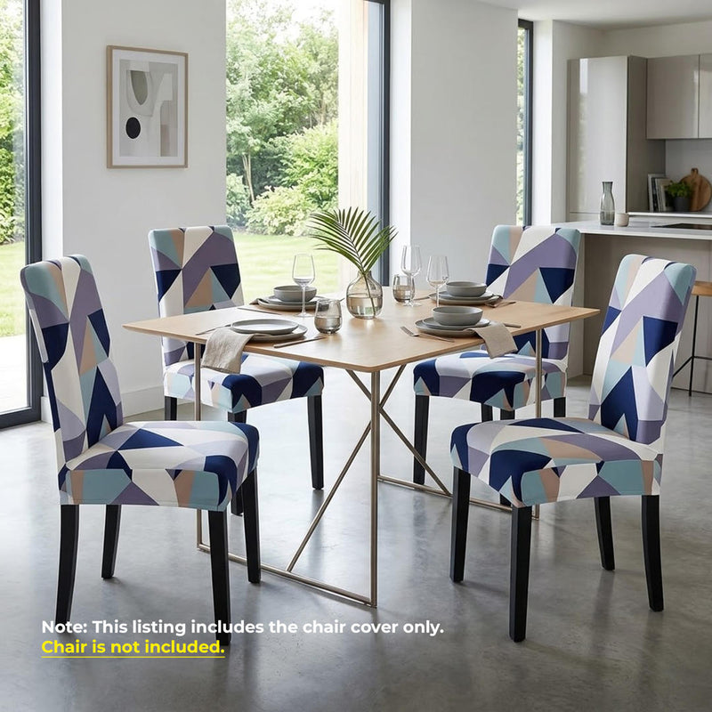 Anyseat Purple Pattern Design Chair Cover – Elastic Slipcover with Anti‑Dirt Protection for Dining Room, Kitchen, Wedding, Hotel, Banquet & Restaurant