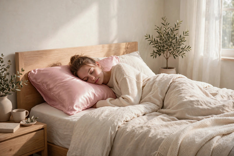 Anypillow Pillowcase 50x75cm Pink Natural Mulberry Silk For Comfortable And Relaxing Home Bed