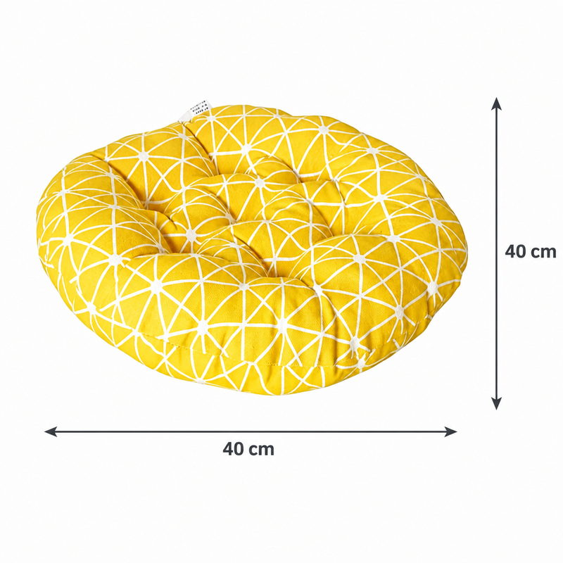Anypillow Yellow Geometric Chair Pad – Round Soft Seat Cushion