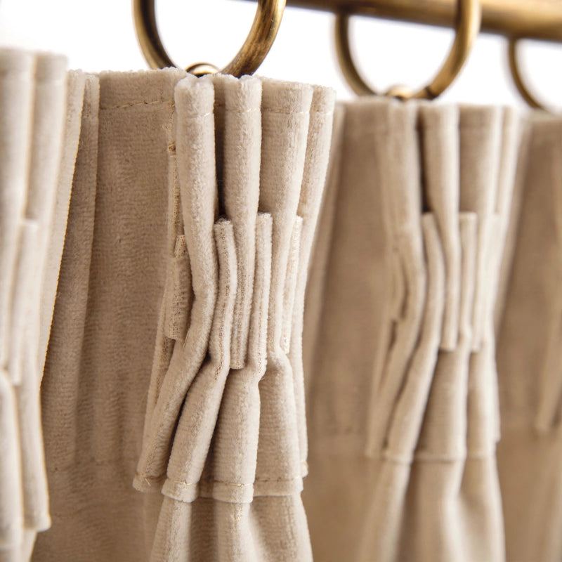 Anydrape Beige Velvet Blackout Curtains – High‑Quality Modern Luxury Drapes for Living Room, Bedroom & Dining Windows