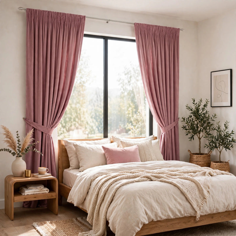 Anydrape Dark Peach Velvet Blackout Curtains – High‑Quality Modern Luxury Drapes for Living Room, Bedroom & Dining Windows