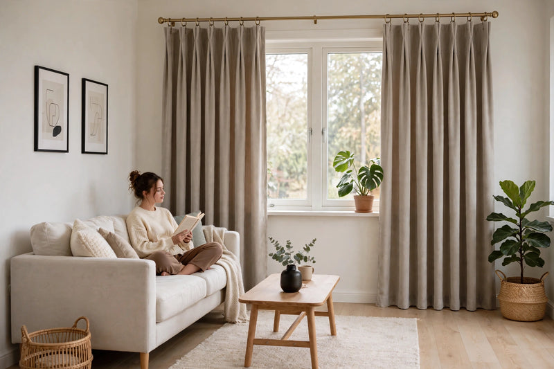 Anydrape Khaki Velvet Blackout Curtains – High‑Quality Modern Luxury Drapes for Living Room, Bedroom & Dining Windows
