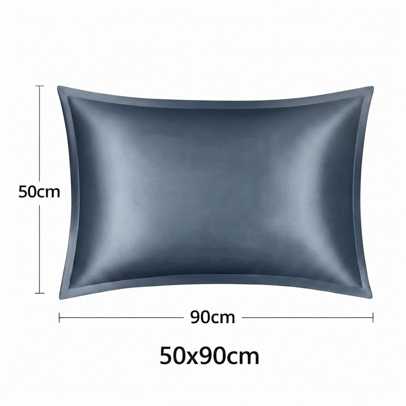 ANYHOUZ Pillowcase 50x90cm Blue Gray Pure Real Silk For Comfortable And Relaxing Home Bed