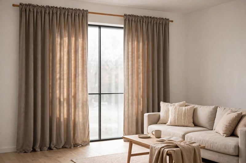 Anydrape Beige Velvet Blackout Curtains – High‑Quality Modern Luxury Drapes for Living Room, Bedroom & Dining Windows