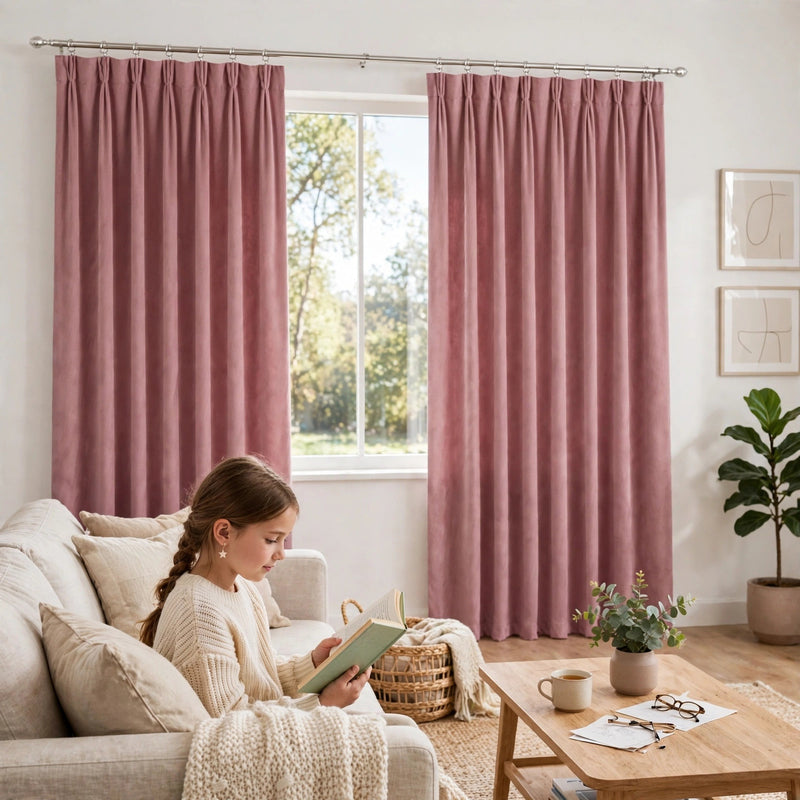 Anydrape Dark Peach Velvet Blackout Curtains – High‑Quality Modern Luxury Drapes for Living Room, Bedroom & Dining Windows