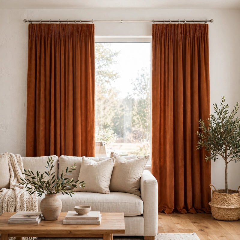 Anydrape Umber Velvet Blackout Curtains – High‑Quality Modern Luxury Drapes for Living Room, Bedroom & Dining Windows
