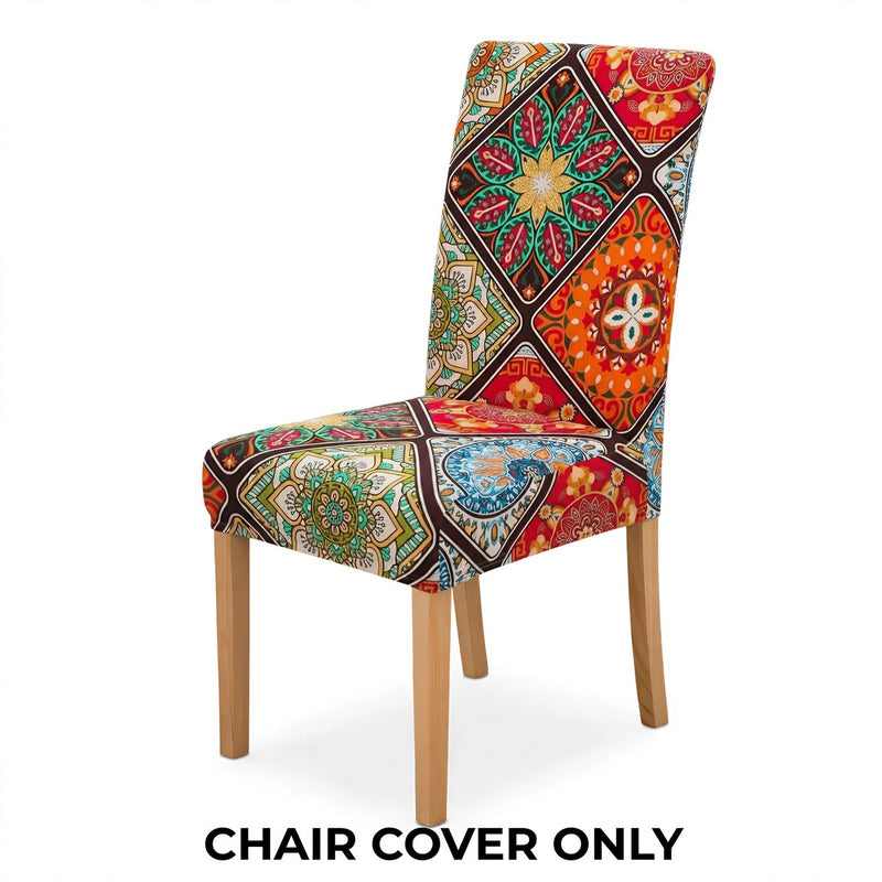 Anyseat Multi Color Floral Bohemian Style Pattern Print Elastic Chair Cover – Plain Dining Slipcover & Home Décor