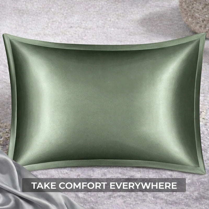 ANYHOUZ Pillowcase 51x66cm Green Natural Mulberry Silk For Comfortable And Relaxing Home Bed
