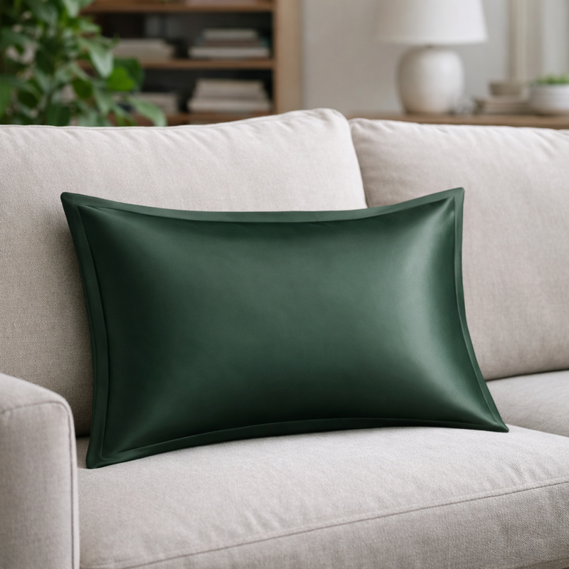 ANYHOUZ Pillowcase 50x75cm Green Pure Real Silk For Comfortable And Relaxing Home Bed