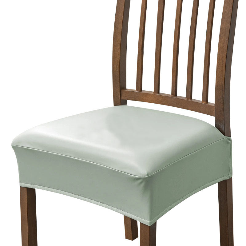 Anyseat Chair Cover Light Green PU Leather Seat Slipcover Chair Cover for Kitchen Hotel Banquet Dining Living Room
