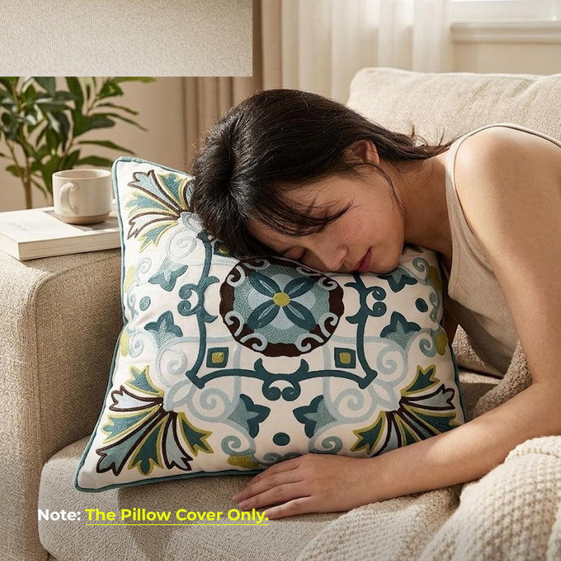 Anypillow Bohemian Embroidered Pillowcase Decorative Cushion Cover