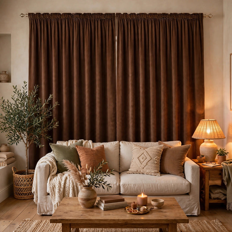 Anydrape Chocolate Velvet Blackout Curtains – High‑Quality Modern Luxury Drapes for Living Room, Bedroom & Dining Windows