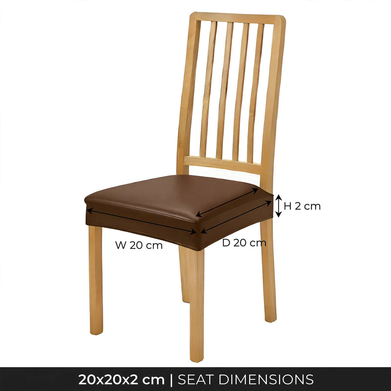 Anyseat Coffee PU Leather Chair Cover – Slipcover for Dining, Kitchen, Hotel, Banquet & Living Room Chairs