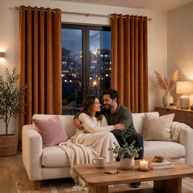Anydrape Umber Velvet Blackout Curtains – High‑Quality Modern Luxury Drapes for Living Room, Bedroom & Dining Windows