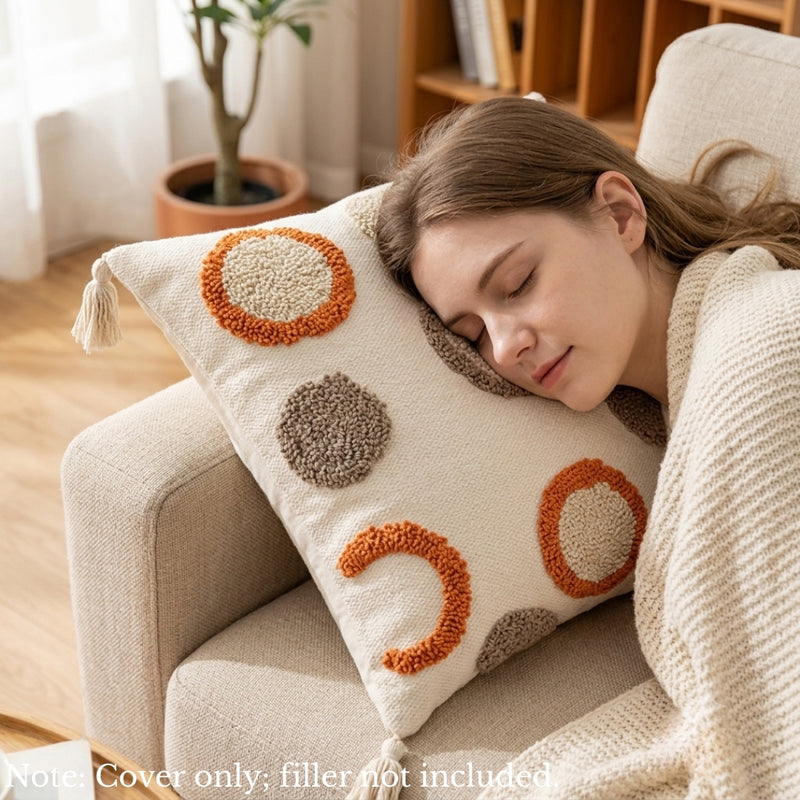 Anypillow 3D Circle Embroidered Pillowcase Decorative Cushion Cover