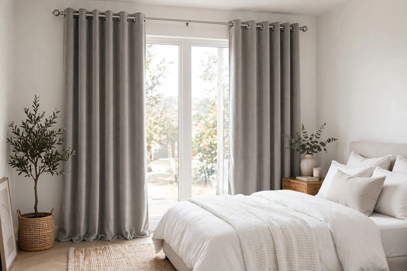 Anydrape Gray Velvet Blackout Curtains – High‑Quality Modern Luxury Drapes for Living Room, Bedroom & Dining Windows