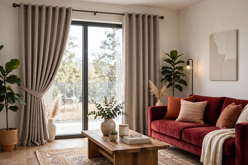 Anydrape Khaki Velvet Blackout Curtains – High‑Quality Modern Luxury Drapes for Living Room, Bedroom & Dining Windows