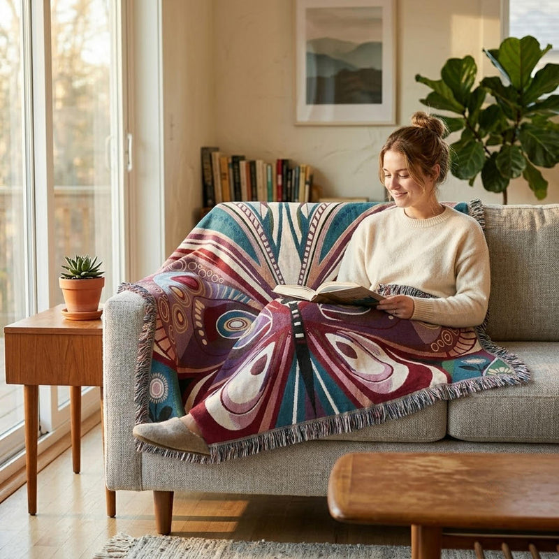 Anycozy Butterfly Soft Quilt Throw Blanket – Soft Camping Mat & Cozy Home Décor