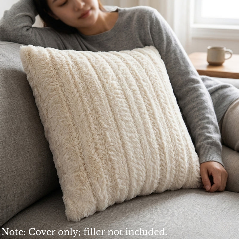 Anypillow Beige Knitted Embroidered Pillowcase Decorative Cushion Cover
