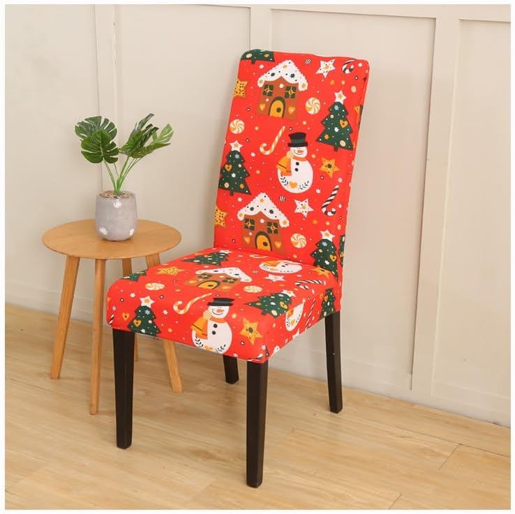 Anyseat Chair Cover Bright Orange Holiday Design with Anti-Dirt and Elastic Material for Dining Room Kitchen Wedding Hotel Banquet Restaurant