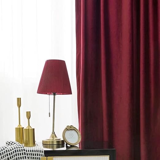 Anydrape Maroon Velvet Blackout Curtains – High‑Quality Modern Luxury Drapes for Living Room, Bedroom & Dining Windows