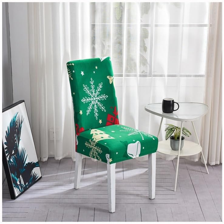 Anyseat Chair Cover Green Big Leaf Snow Flakes Design with Anti-Dirt and Elastic Material for Dining Room Kitchen Wedding Hotel Banquet Restaurant