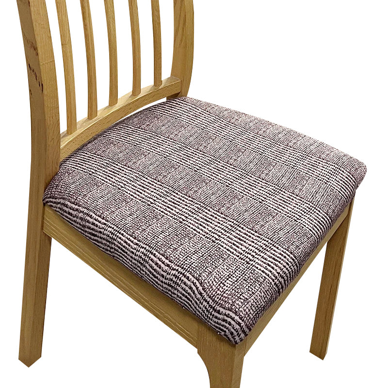 Anyseat Chair Cover Dark Brown Wavey and Straight Line Pattern Stretch Seat Cover for Home Dinning Kitchen Washable Removable