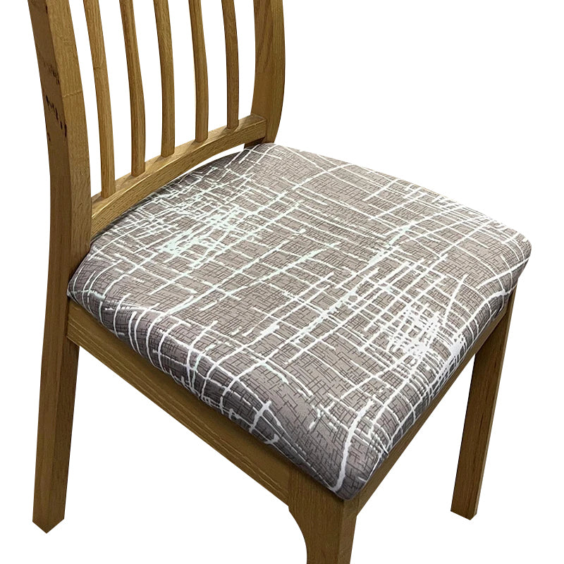 Anyseat Chair Cover Brown White Crack Linear Design Stretch Seat Cover for Home Dinning Kitchen Washable Removable