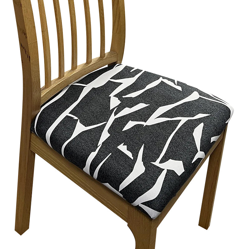 Anyseat Chair Cover Black and White Crack Linear Design Stretch Seat Cover for Home Dinning Kitchen Washable Removable