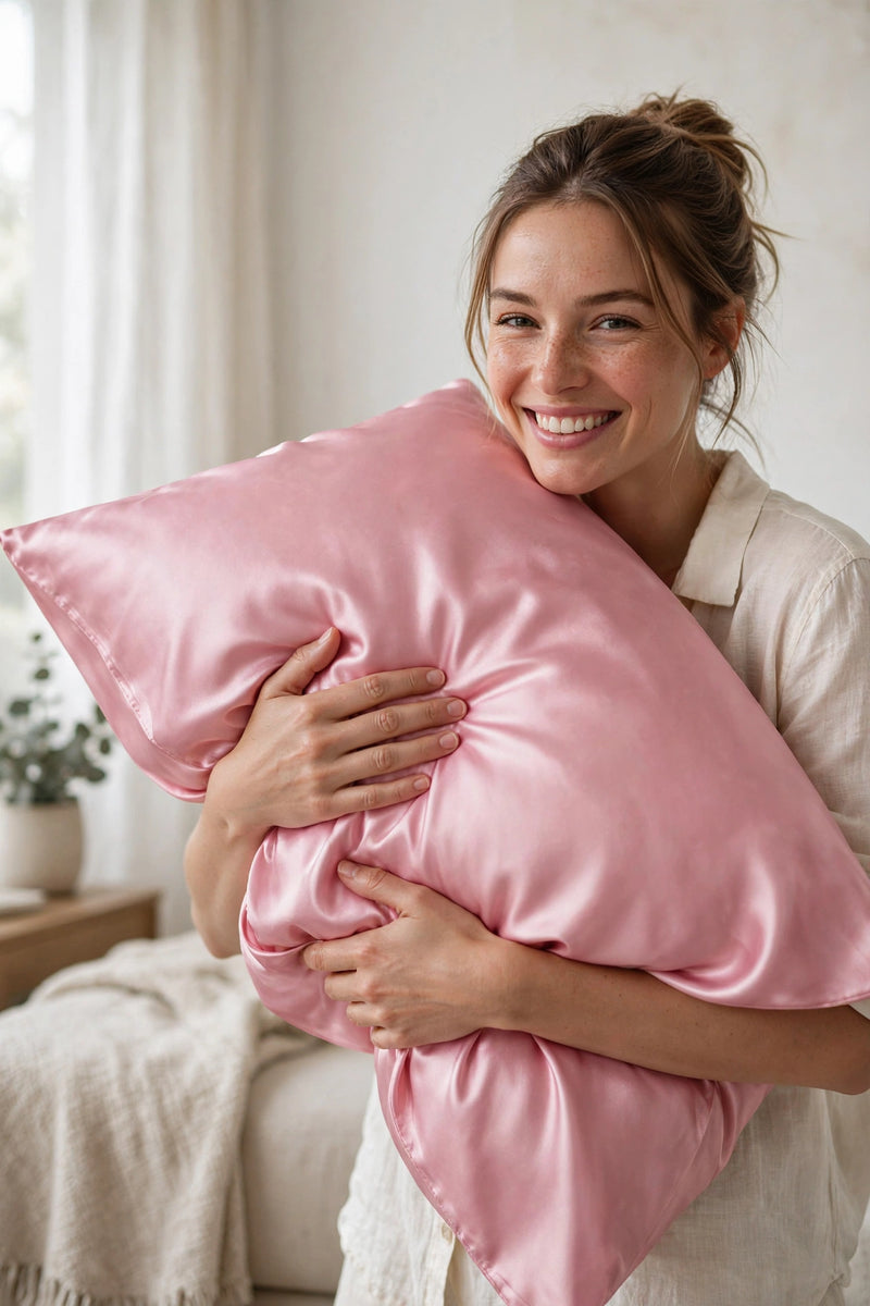 Anypillow Pillowcase 50x75cm Pink Natural Mulberry Silk For Comfortable And Relaxing Home Bed