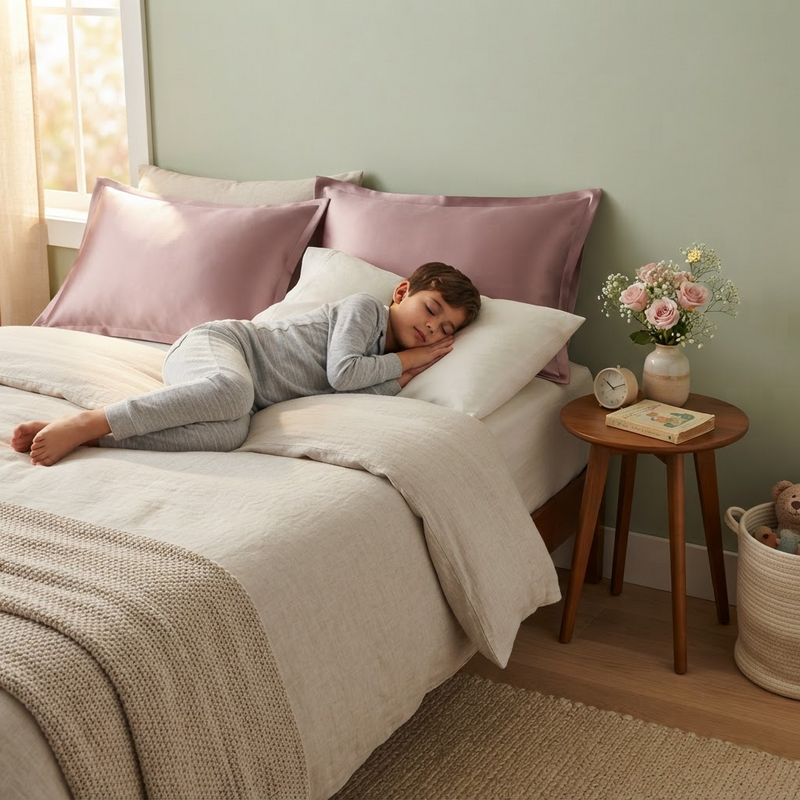 ANYHOUZ Pink Pure Silk Pillowcase 50x75cm Soft Smooth Luxury Bedding