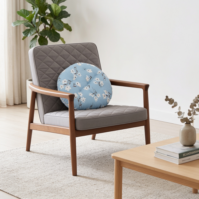 Anypillow Blue Floral Chair Pad – Soft Seat Cushion