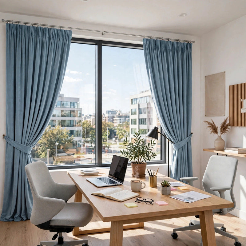 Anydrape Light Blue Velvet Blackout Curtains – High‑Quality Modern Luxury Drapes for Living Room, Bedroom & Dining Windows