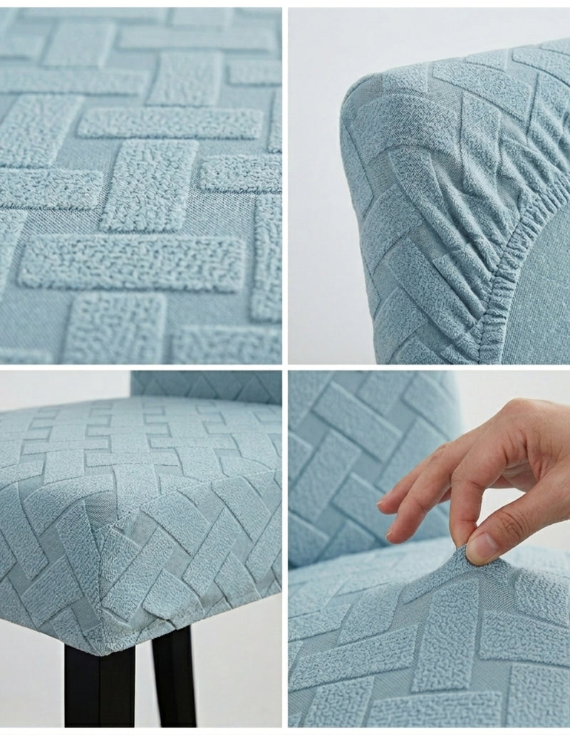 Anyseat Light Blue Knitted Chair Cover – Elastic Anti‑Dirt Design for Dining, Kitchen, Wedding, Hotel & Banquet Use