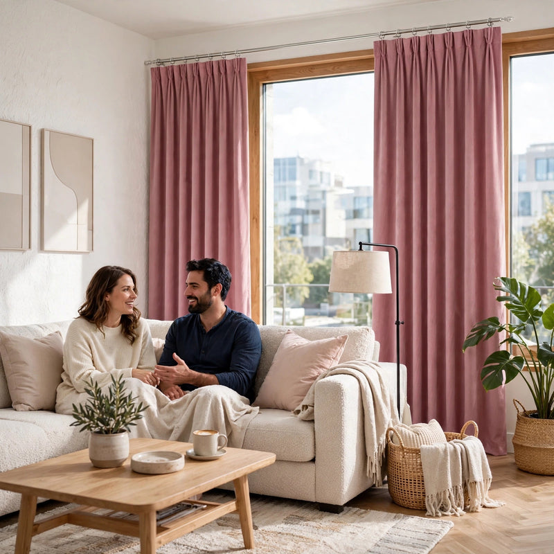 Anydrape Dark Peach Velvet Blackout Curtains – High‑Quality Modern Luxury Drapes for Living Room, Bedroom & Dining Windows