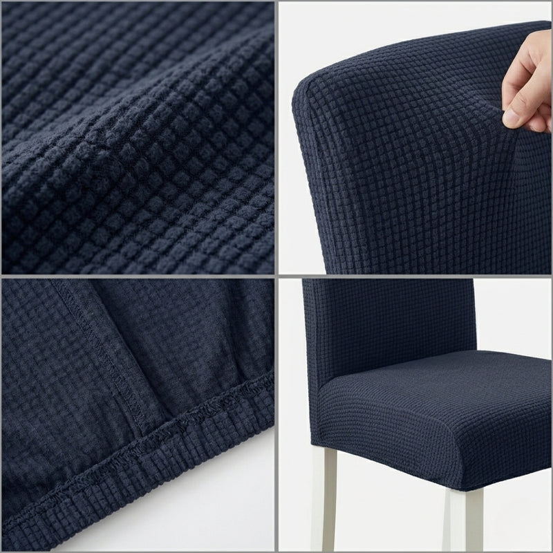Anyseat Navy Waterproof Chair Cover – Corn Kernel Pattern Stretch Slipcover for Dining Room